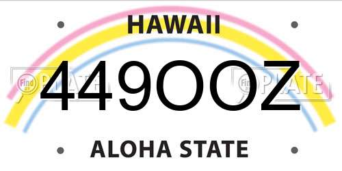 449OOZ Hawaii License Plate
