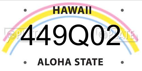 449Q02 Hawaii License Plate