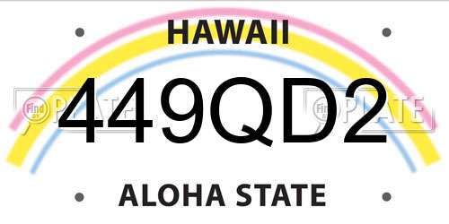 449QD2 Hawaii License Plate