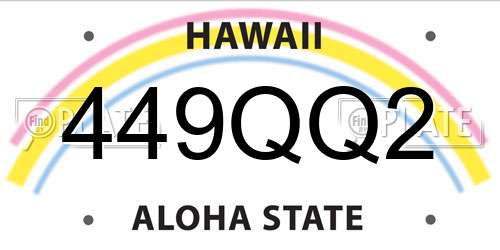 449QQ2 Hawaii License Plate