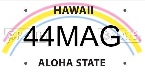 44MAG Hawaii License Plate