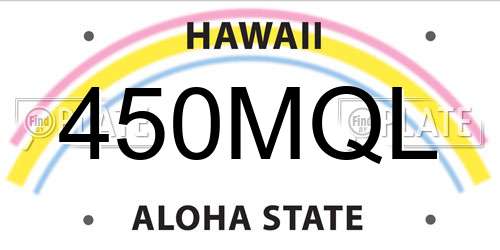 450MQL Hawaii License Plate
