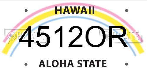 4512OR Hawaii License Plate