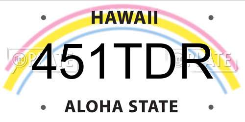451TDR Hawaii License Plate