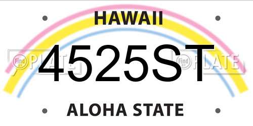 4525ST Hawaii License Plate