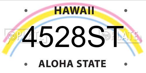 4528ST Hawaii License Plate