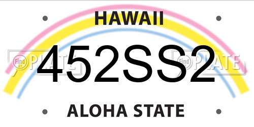 452SS2 Hawaii License Plate