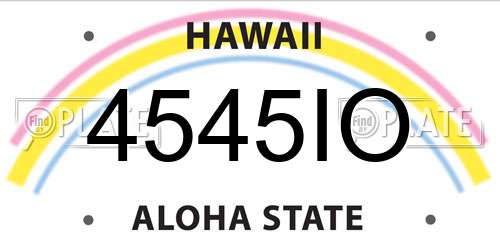 4545IO Hawaii License Plate
