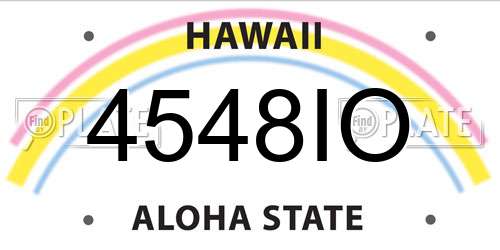 4548IO Hawaii License Plate