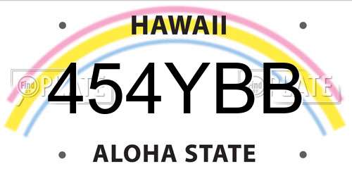 454YBB Hawaii License Plate