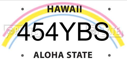 454YBS Hawaii License Plate