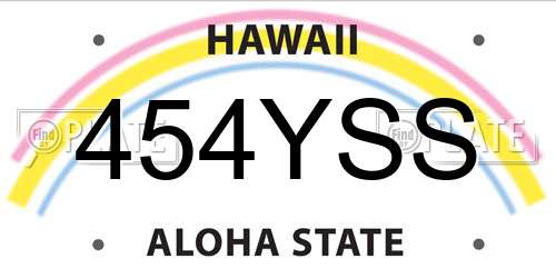 454YSS Hawaii License Plate