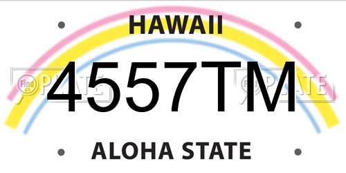 4557TM Hawaii License Plate