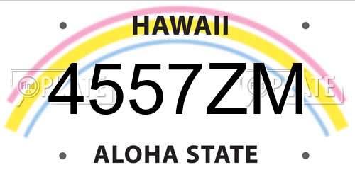 4557ZM Hawaii License Plate