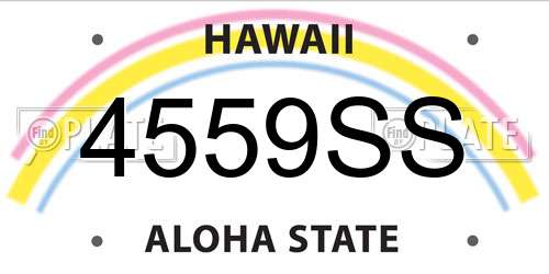 4559SS Hawaii License Plate