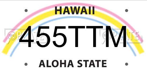 455TTM Hawaii License Plate
