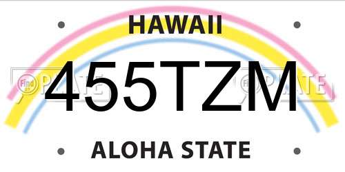 455TZM Hawaii License Plate