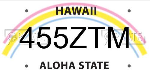 455ZTM Hawaii License Plate