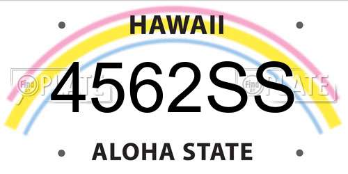 4562SS Hawaii License Plate