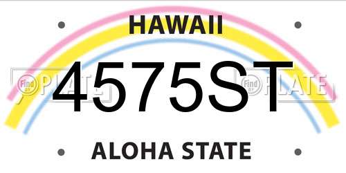 4575ST Hawaii License Plate