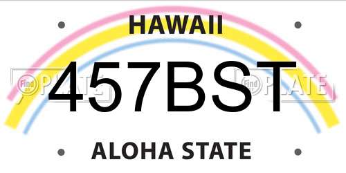 457BST Hawaii License Plate