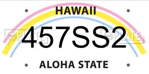 457SS2 Hawaii License Plate