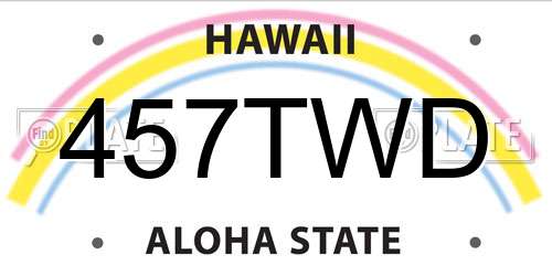 457TWD Hawaii License Plate