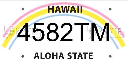 4582TM Hawaii License Plate