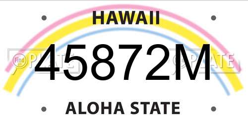 45872M Hawaii License Plate