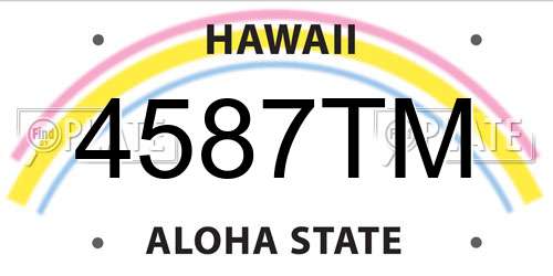 4587TM Hawaii License Plate