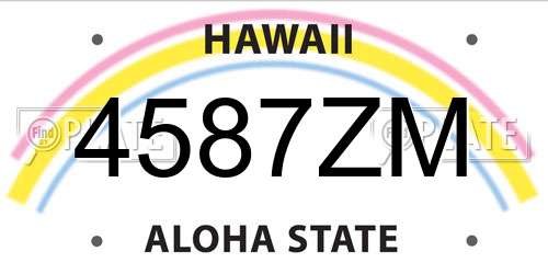 4587ZM Hawaii License Plate