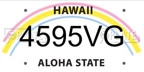 4595VG Hawaii License Plate