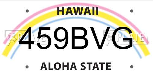459BVG Hawaii License Plate