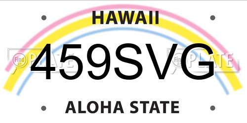459SVG Hawaii License Plate