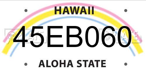 45EB060 Hawaii License Plate