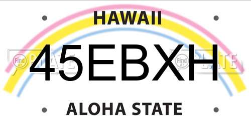 45EBXH Hawaii License Plate