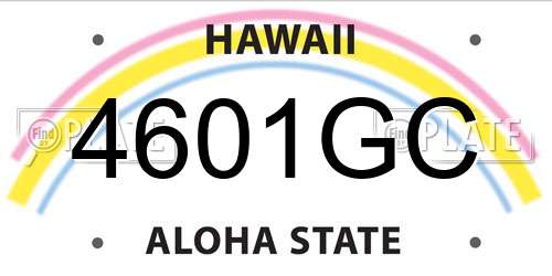 4601GC Hawaii License Plate