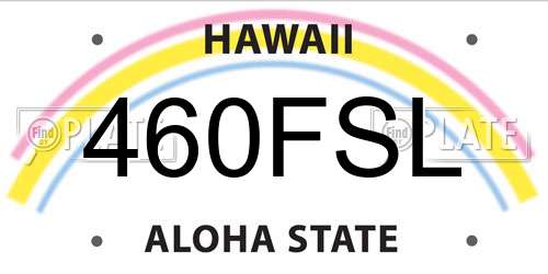 460FSL Hawaii License Plate
