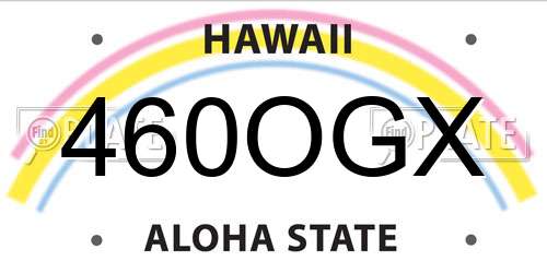 460OGX Hawaii License Plate