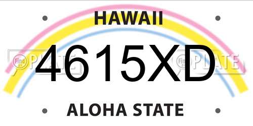 4615XD Hawaii License Plate