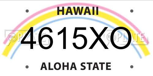 4615XO Hawaii License Plate