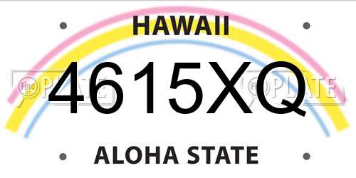 4615XQ Hawaii License Plate