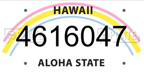 4616047 Hawaii License Plate