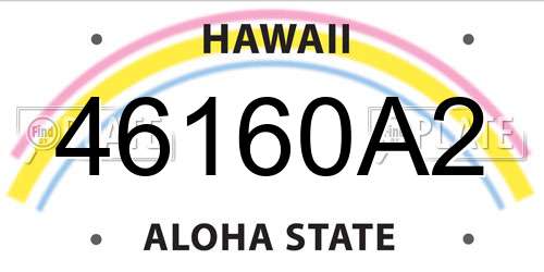 46160A2 Hawaii License Plate