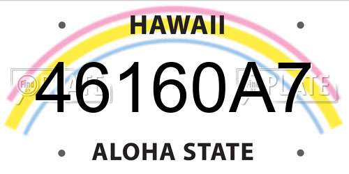 46160A7 Hawaii License Plate
