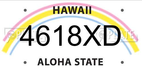 4618XD Hawaii License Plate
