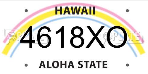 4618XO Hawaii License Plate
