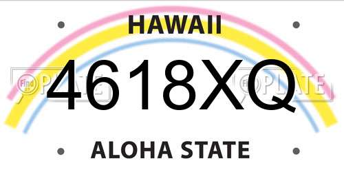 4618XQ Hawaii License Plate