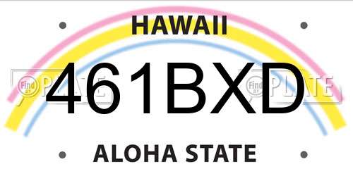 461BXD Hawaii License Plate