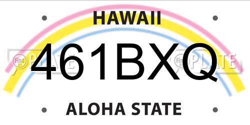 461BXQ Hawaii License Plate
